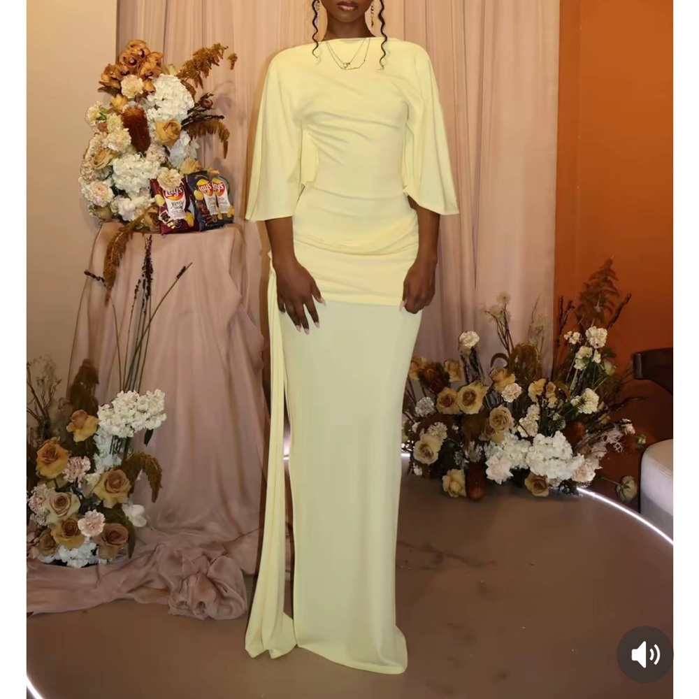 Yellow BodyCon Dress Wedding Dress